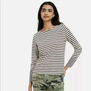 Nili Lotan x Target -New with Tags XXS - Cream & Black Striped Long Sleeve Shirt